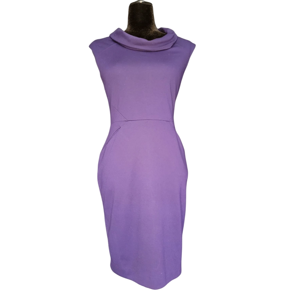 Banana Republic Sz 0P Sleeveless Purple Knee Length Women's Dress  WITH POCKETS!